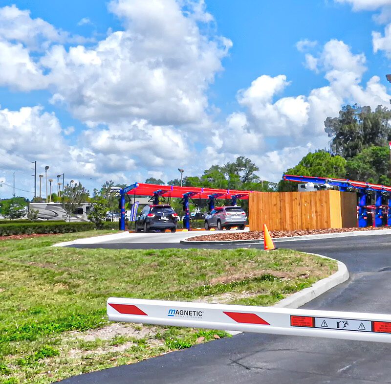 View of exit area from Big Dan's soft-touch automatic car wash tunnel in Pinellas Park, FL